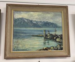 Oelbild :  Max Clement  "Genfersee bei Montreux"