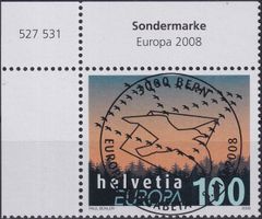 2008, Nr.1276 "Europa" mit Ersttags-Voll-Stempel +ECKTABS