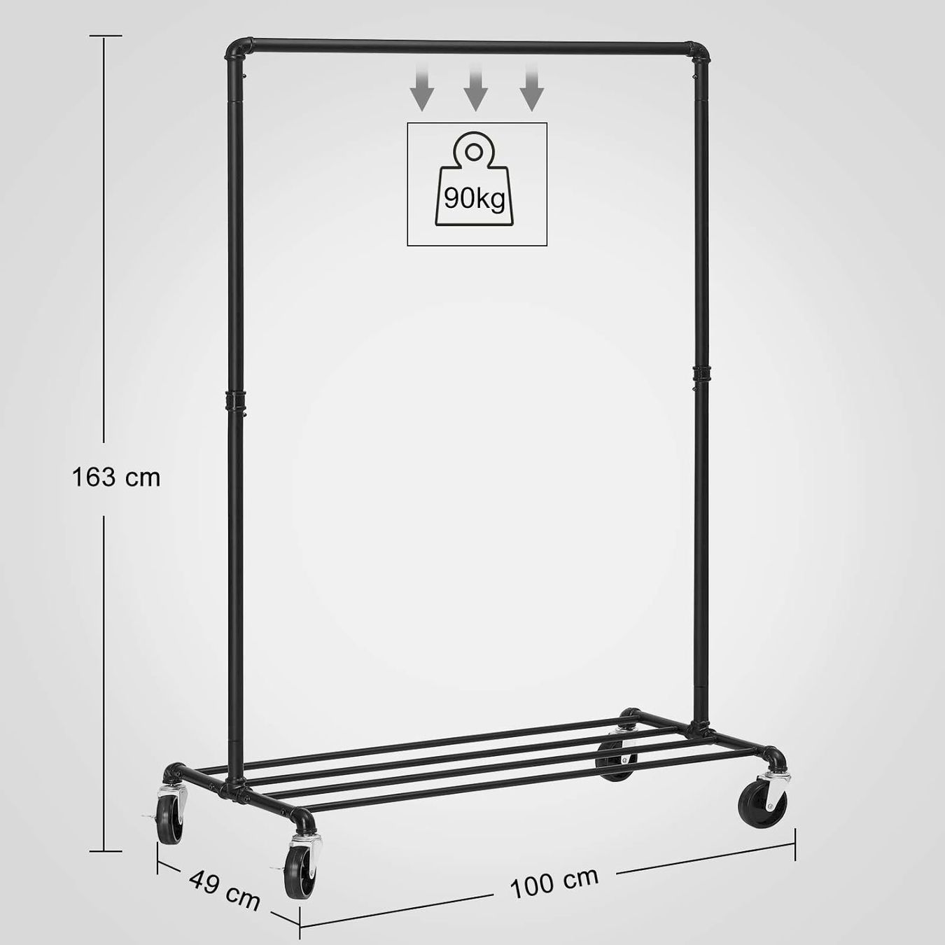 Guardaroba: SONGMICS Kleiderständer mit Rollen – Nuovo e nell'imballaggio originale da Bottighofen venduto da zaap 2