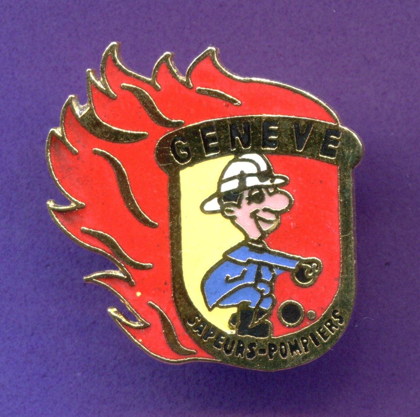 Placchette & Badge: SAPEURS-POMMIERS	GENEVE  Boccia – Usato da Winterthur venduto da Sammleroase