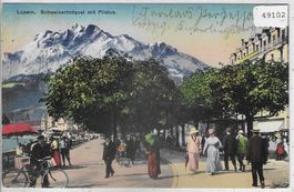 Luzern - Schweizerhofquai mit Pilatus - animee - Litho