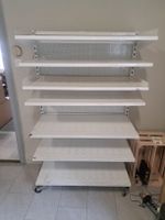 Wandregal Metall auf Rollen 7 Tablare 1 m breit, 1,74 m hoch