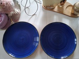 2 assiettes bleues Maisons du monde