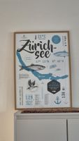 Bild mit gelbem Rahmen Zürichsee 52x70