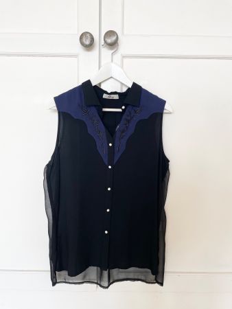 Magnifique haut Honey boutonné noir femme - Taille S/M