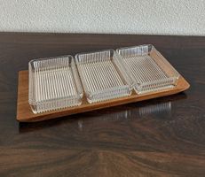 Artiform Teak Tablett mit Glasschalen für Apero