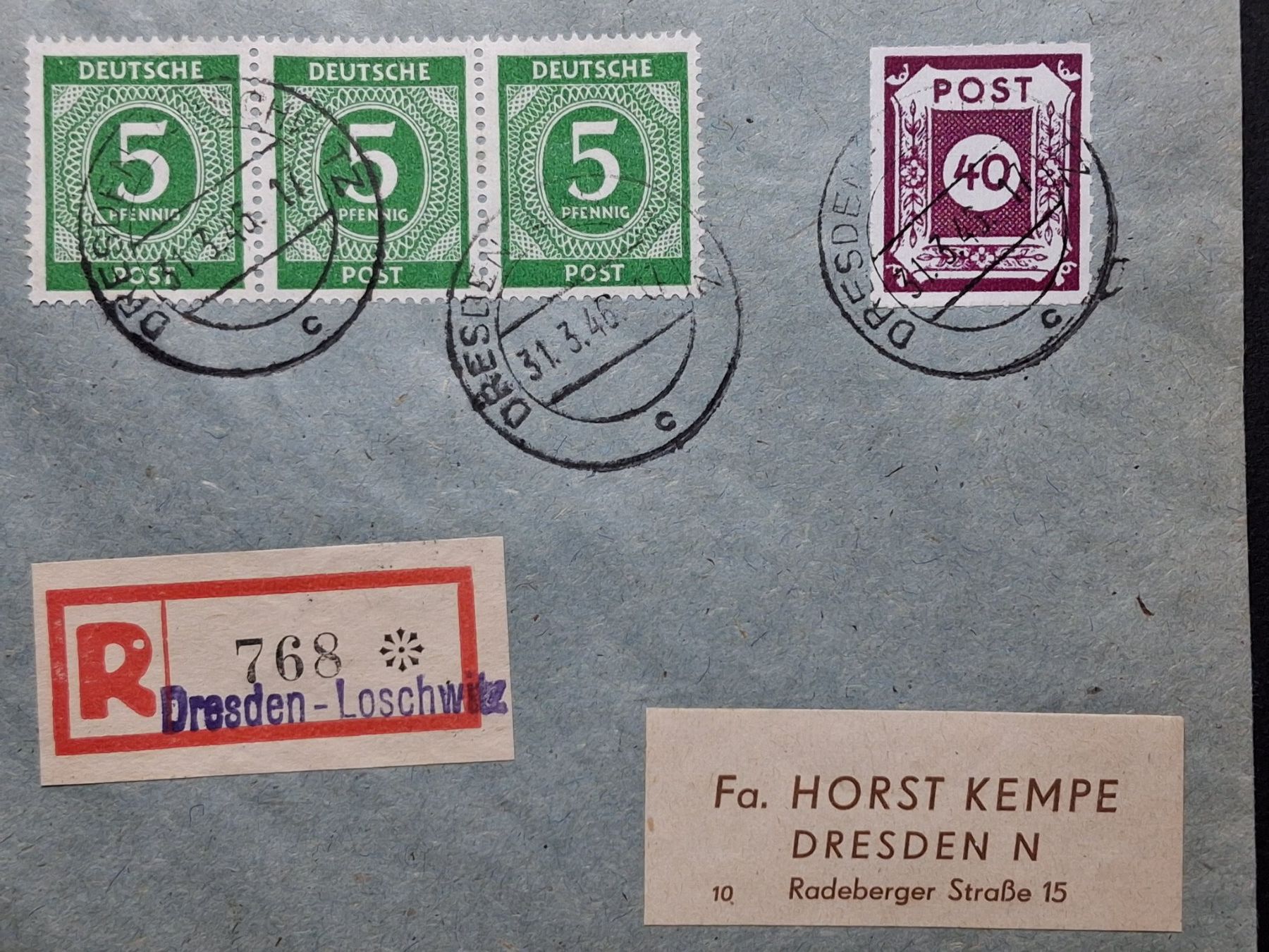 Tous les timbres: SBZ Bezirksprovisorien mit OPD Mischfrankatur – D'occasion à Kriens par Nidfeld45 3