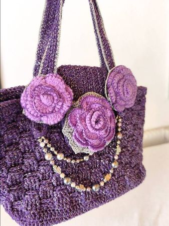 Sac à main 100% fait main rose violet 