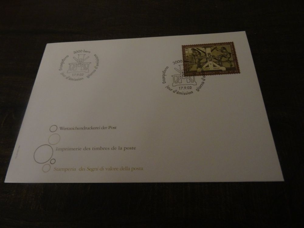FDC 2002 Wertzeichendruckerei der Post (Gebraucht) in Olten für CHF 0. ...