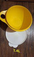 Tupperware Schüssel mit Deckel, Gelb/Weiss, 1.4L,