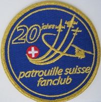 Patrouille Suisse Jubiläums-Patch, 20 Jahre, Top! gold Rand.