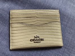 Coach Kartenetui Leder Beige Top Zustand Sommer Sale!