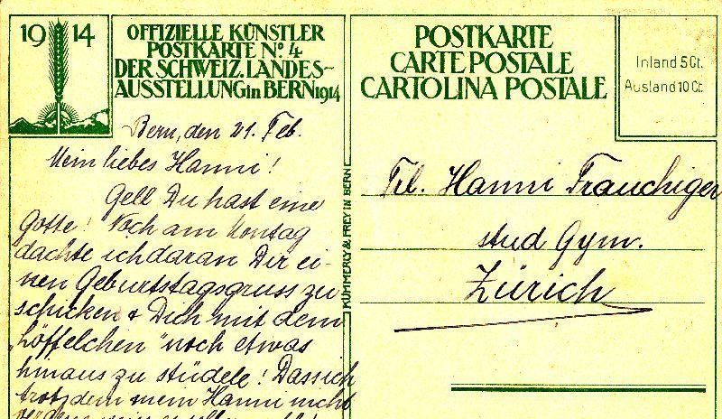 Cartoline postali: Bern - Landesausstellung + 1914 – Usato da Emmenbrücke venduto da teestube 1
