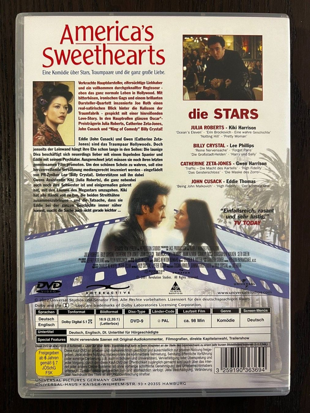 Tutti i DVDs: Americas Sweethearts – Usato da Zürich venduto da FilmFreunde 1