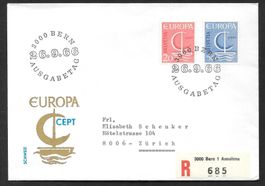R-FDC Serie 443-444 Europamarken ET 26.9.1966 schön illustr.