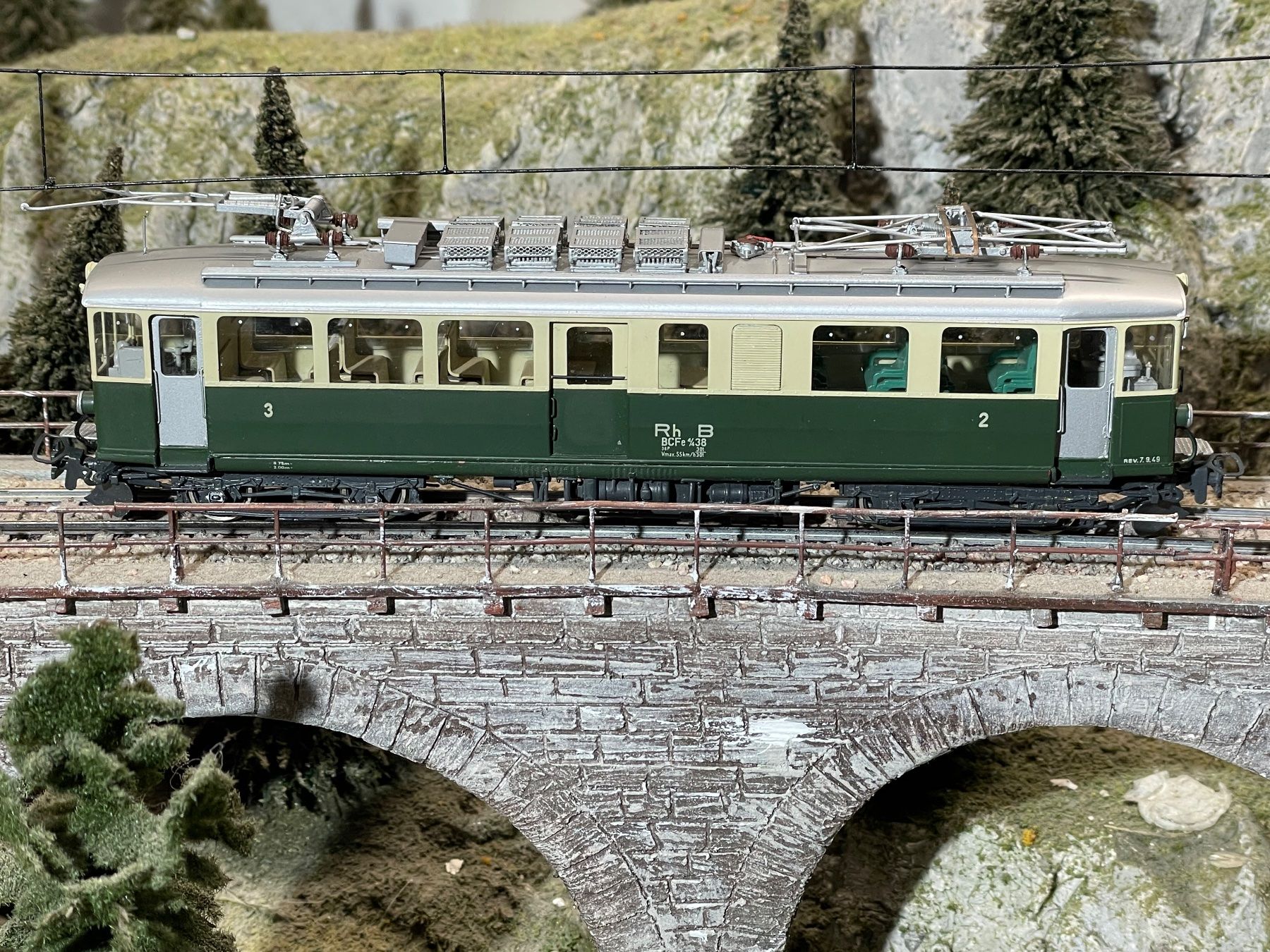 Lemaco Modelleisenbahnen: Lemaco, RhB BCFe 4/4, No: 38 – Neu (gemäss Beschreibung) aus Krummenau von ferrotech 3