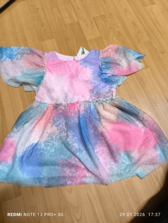 H&M Kleid, Gr. 98, Tüll, Pastellfarben, Top Zustand!