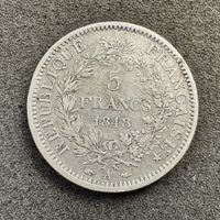 5 Francs Silber Frankreich 1848 A Herkules Gruppe