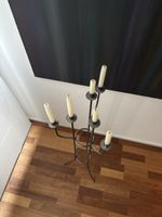 Vintage Metal Candelabra, 6-Candle Floor Stand, Bronze