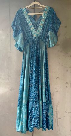 Wunderschönes Boho Seidenkleid im Lagenlook!