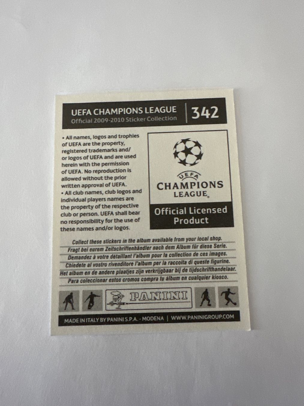 Panini Carte collezionabili: Panini UEFA Champions League 2009-2010 - Nr. 342 – Usato da Sulz AG venduto da DealWerk 1