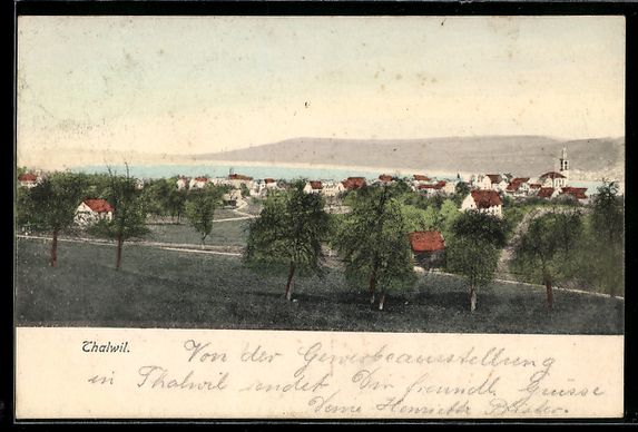 Cartoline postali: AK Thalwil, Panorama – Usato da Berlin venduto da bartko-reher