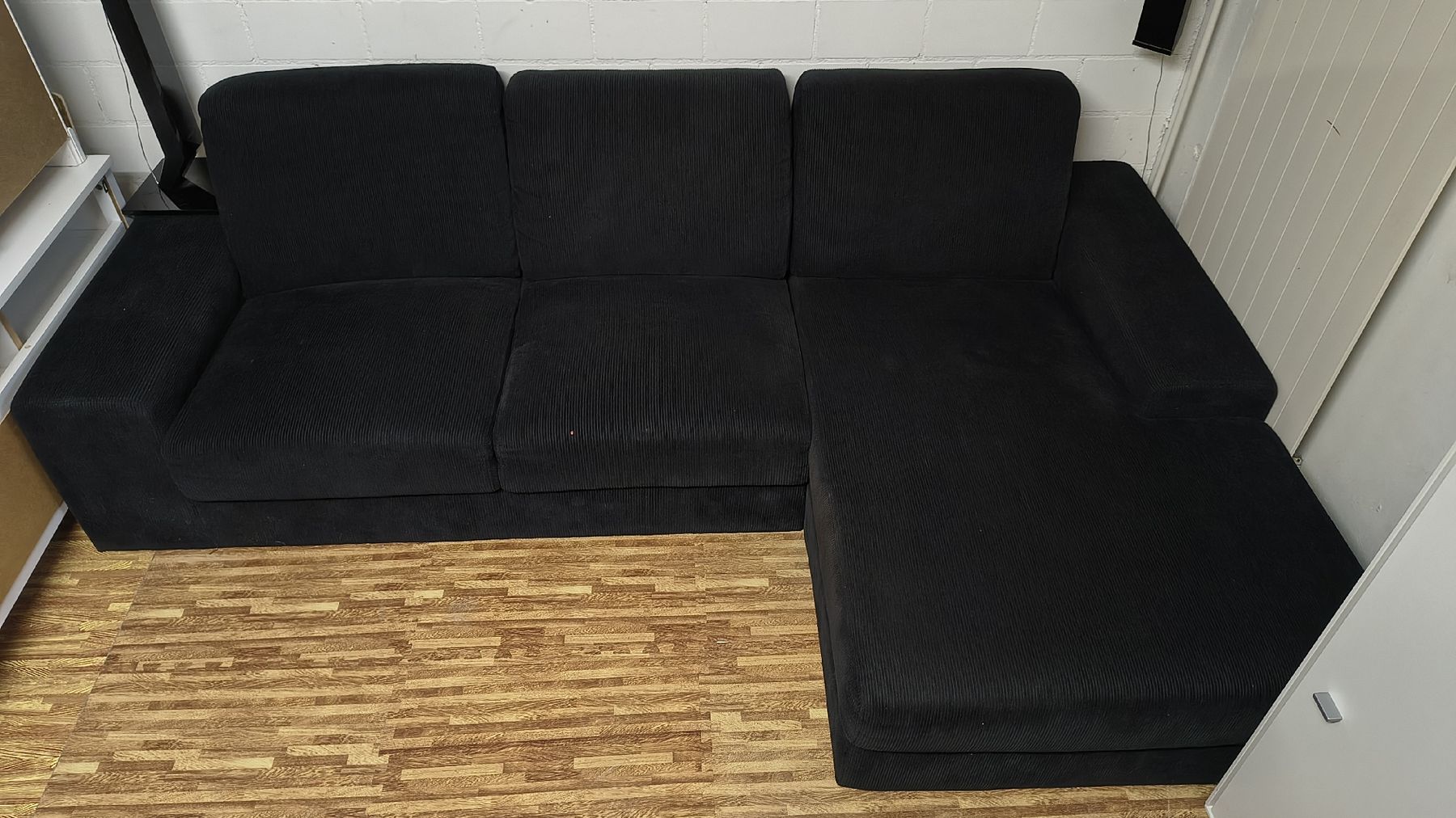 Sofas: Ecksofa schwarz (Stoff/Manchester) – Gebraucht aus Uznach von Cheese-Us