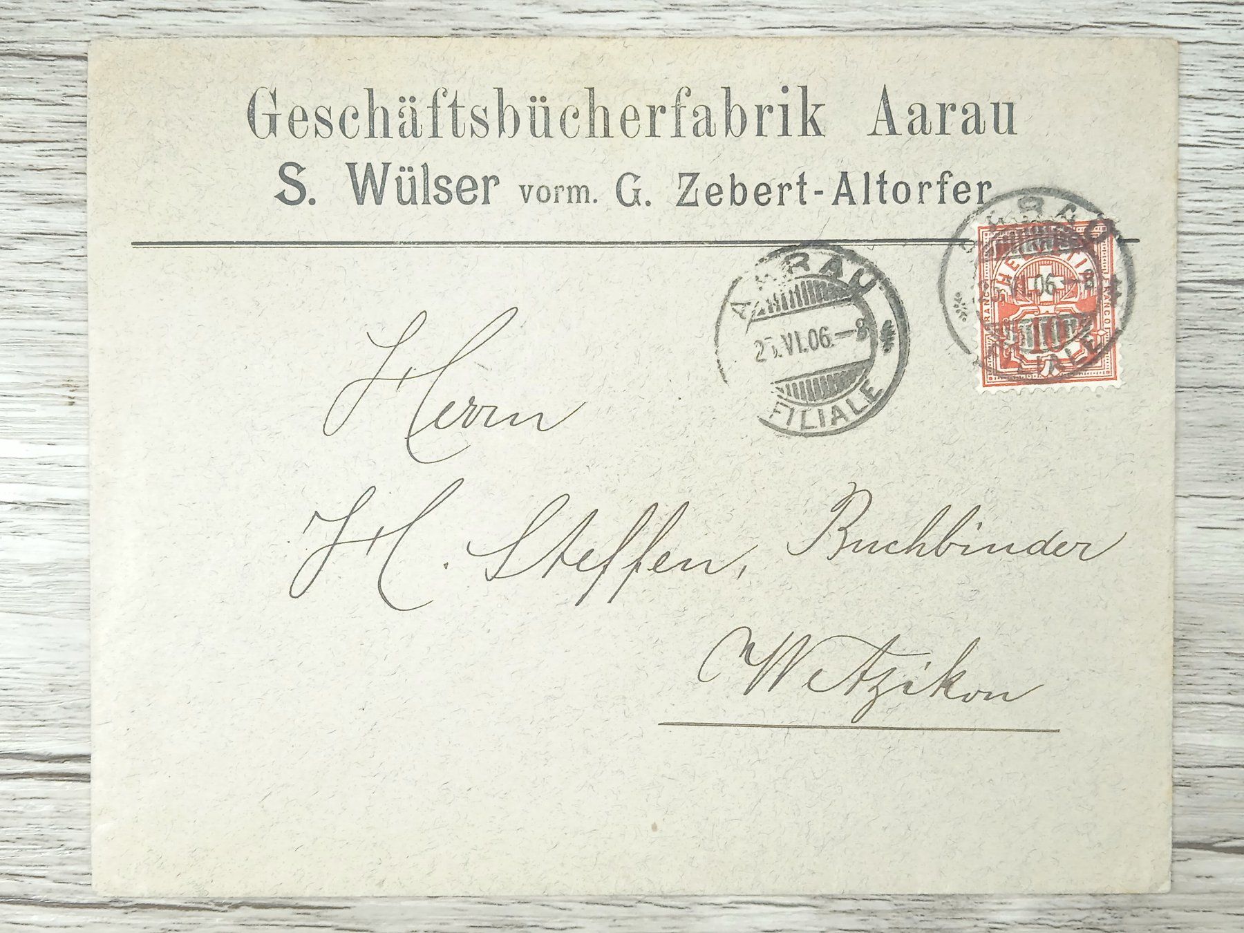 Tutti i francobolli: TR10 Enveloppe + Timbre Suisse 1906 – Usato da Cousset venduto da Patrick_Collections