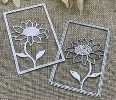 Stanzschablone Nr.150, Blume im Rahmen (Sizzix geeignet)