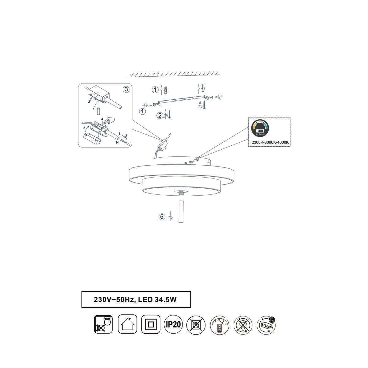 Lampadari & plafoniere: LED Deckenleuchte, Grau, 40 cm Ø – Nuovo (secondo la descrizione) da Kreuzlingen venduto da Smart-Light 8
