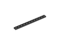 LEGO - 100x Black Plate 1x12 - 60479 - NEW