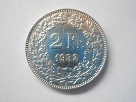 2 Fr. 1932 silber  vorz