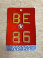 40. Geburtstag - Velonummer, Fahrradnummer, Veloschild BE 86