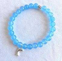 Edelstein Armband Jade mit Delfin in Silber 925 auf Mass