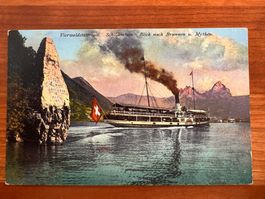 Postkarte Schillerstein mit Brunnen Litho ca 1910 (P606)