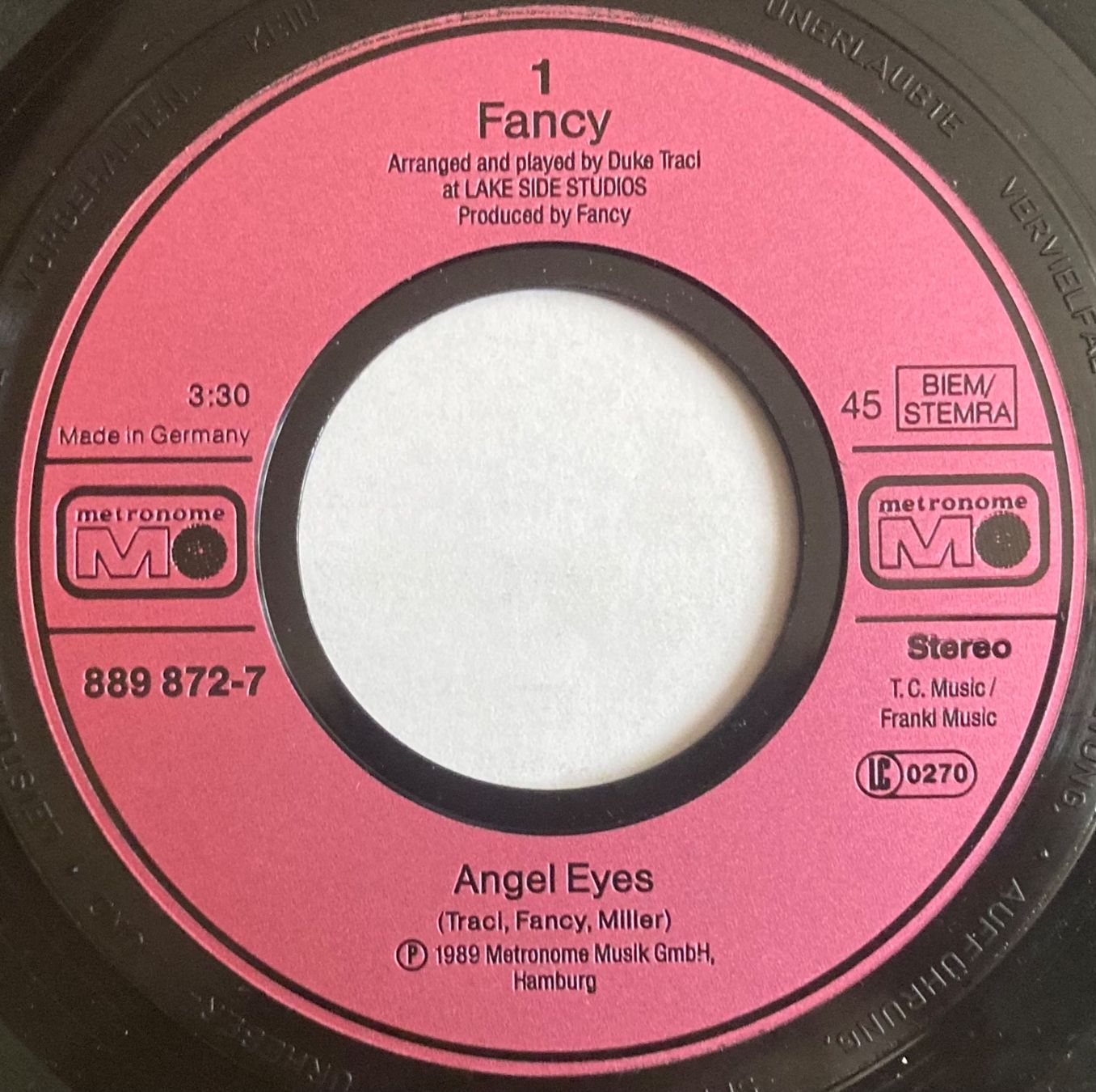 Schallplatten: FANCY - ANGEL EYES – Gebraucht aus Poliez-Pittet von Newtown-Records 2