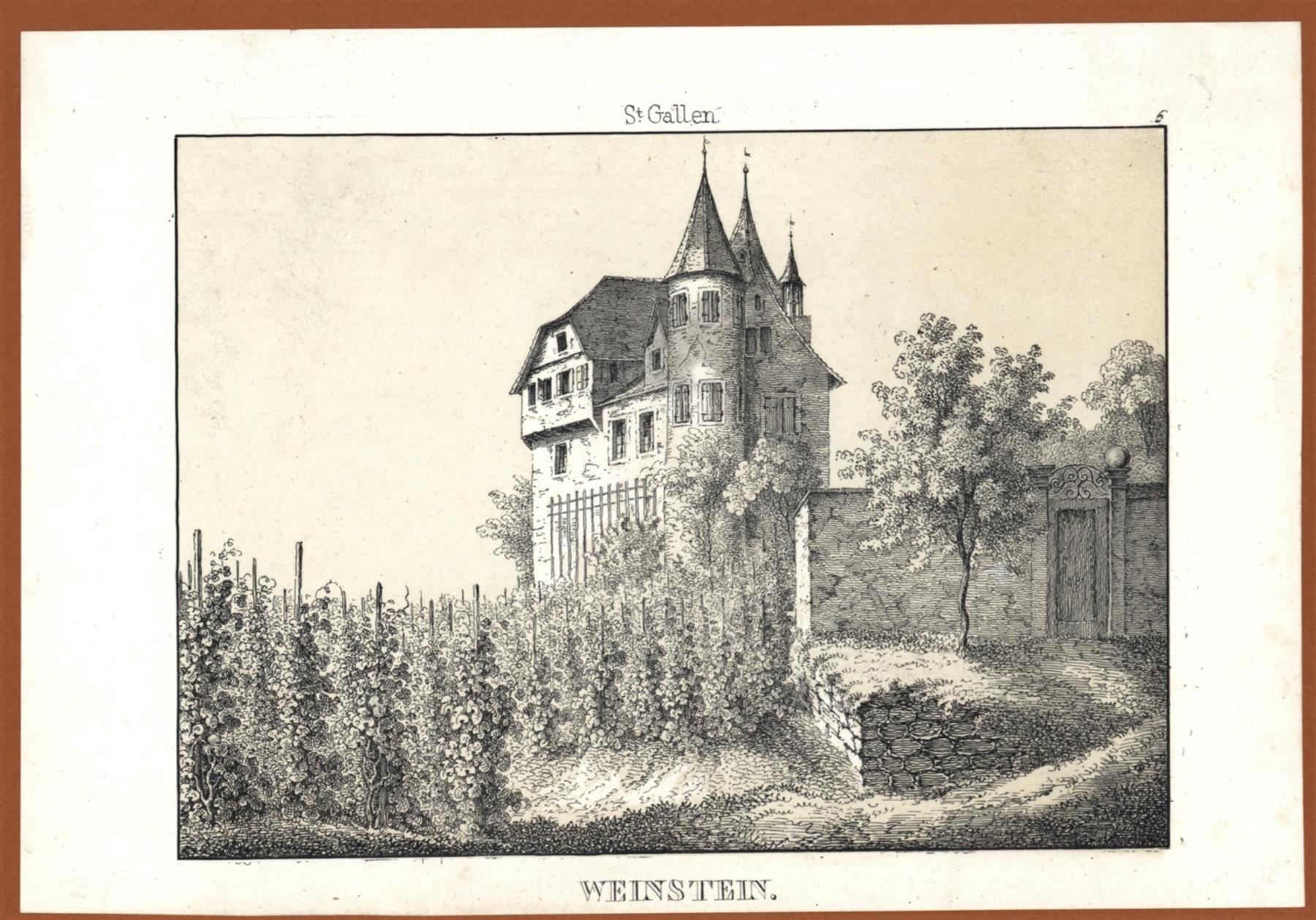 Incisioni: Weinstein Rheintal von Wagner 1840 – Usato da Rafz venduto da Helvet32