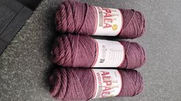 Alpaca Wolle 3× je 100g NEU rotbraun (rostfarbig)