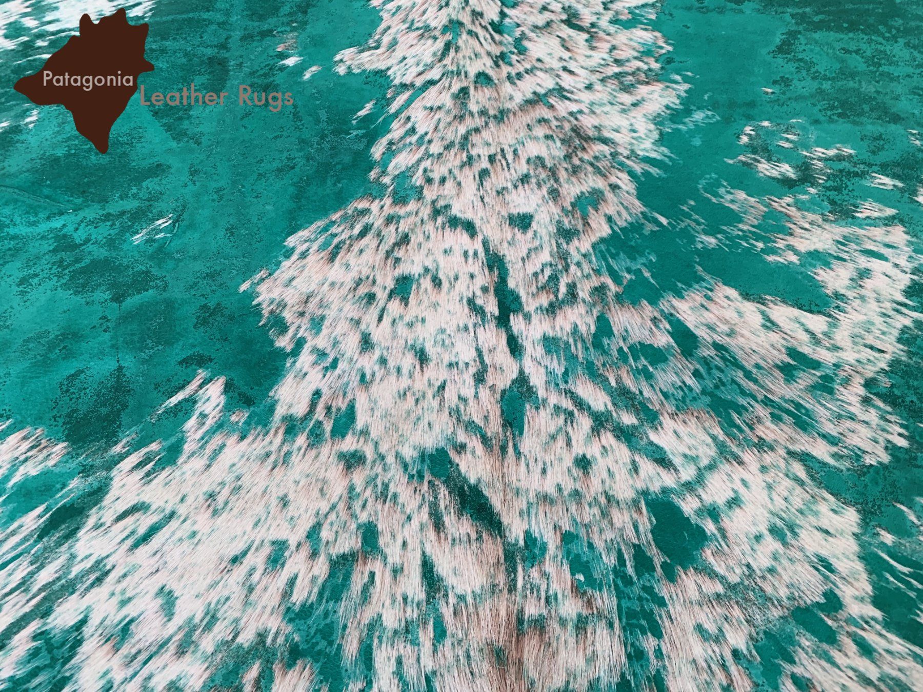Tappeti: echtes Kuhfell Teppich Green Turquoise – Nuovo e nell'imballaggio originale da Arbedo venduto da patagonialeatherrugs 2