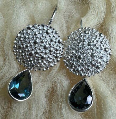 Olga Ribler Boucles d'oreille: Ohrhänger Silber mit Topas – Neuf (Voir description) à Luzern par Pool33