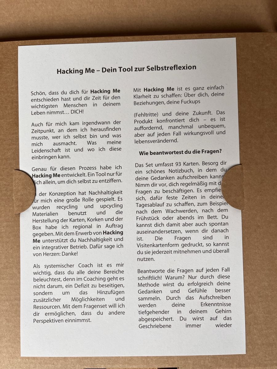 Giochi: Hacking Me -Das Tool zur Selbstreflexion – Nuovo (secondo la descrizione) da Fiesch venduto da Chloe09 3
