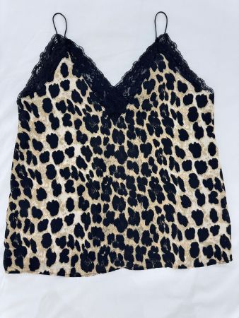 Zara Top Leo-Print  Spitzen Gr. XS-M