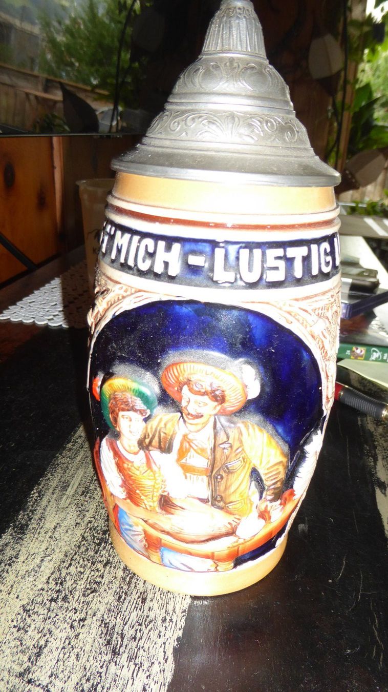 Bicchieri: Bierkrug  lustige Sprüche Handarbeit – Usato da Sargans venduto da Benziner