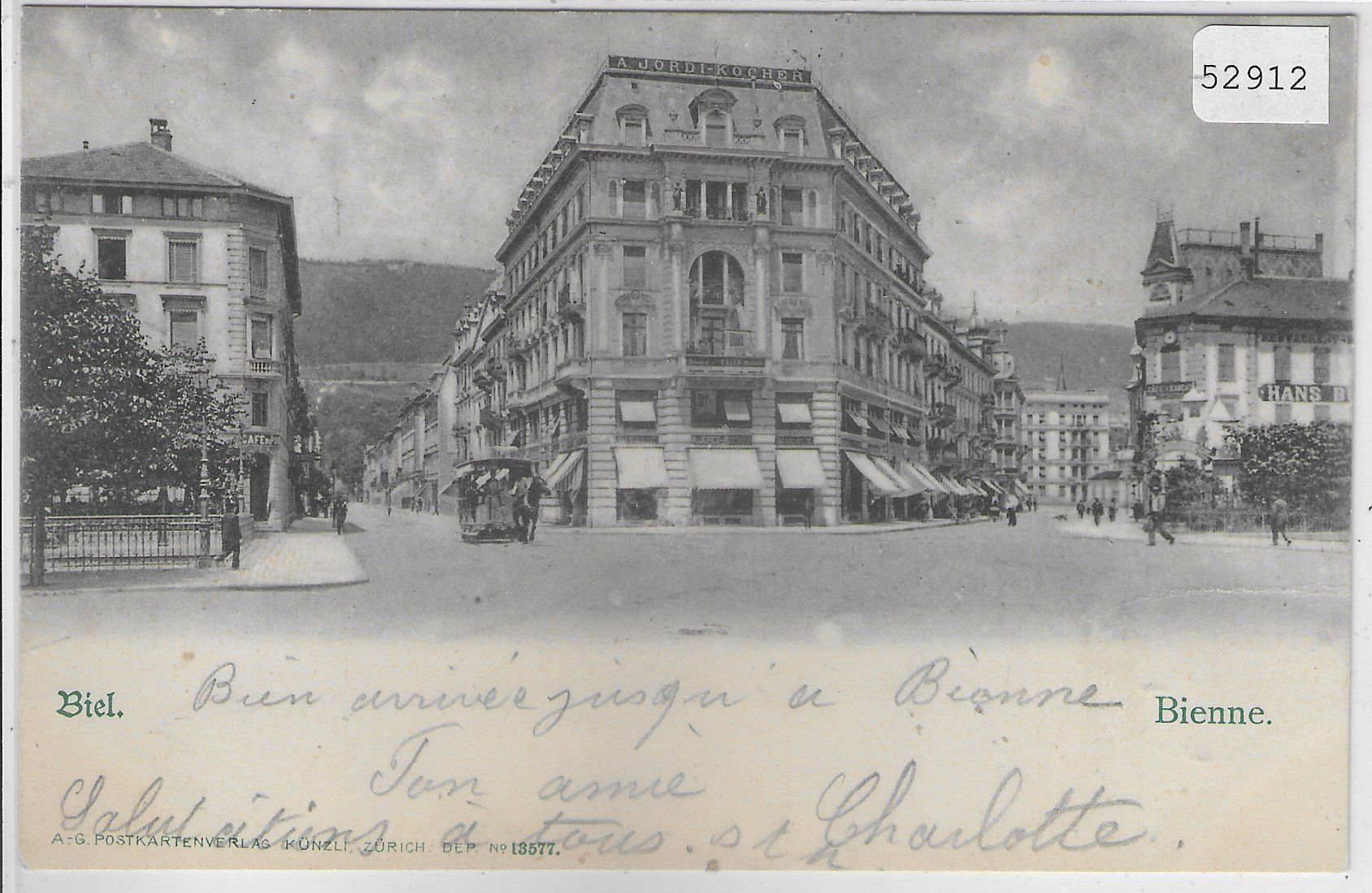Cartoline postali: Biel -  Bienne - Rössli-Tram – Usato da Ettingen venduto da Kartenplanet