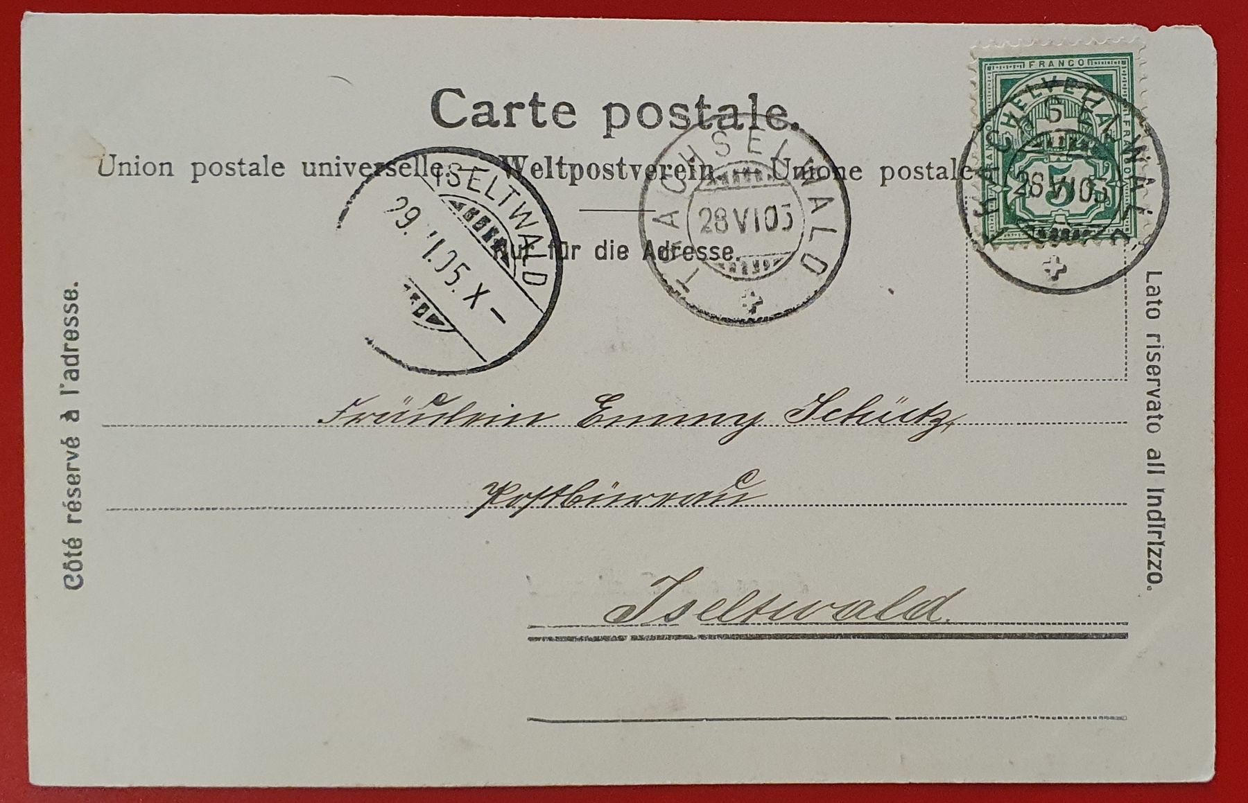 Cartoline postali: Gruss aus Sumiswald 1905 – Usato da Kreuzlingen venduto da Rschweiz1 1