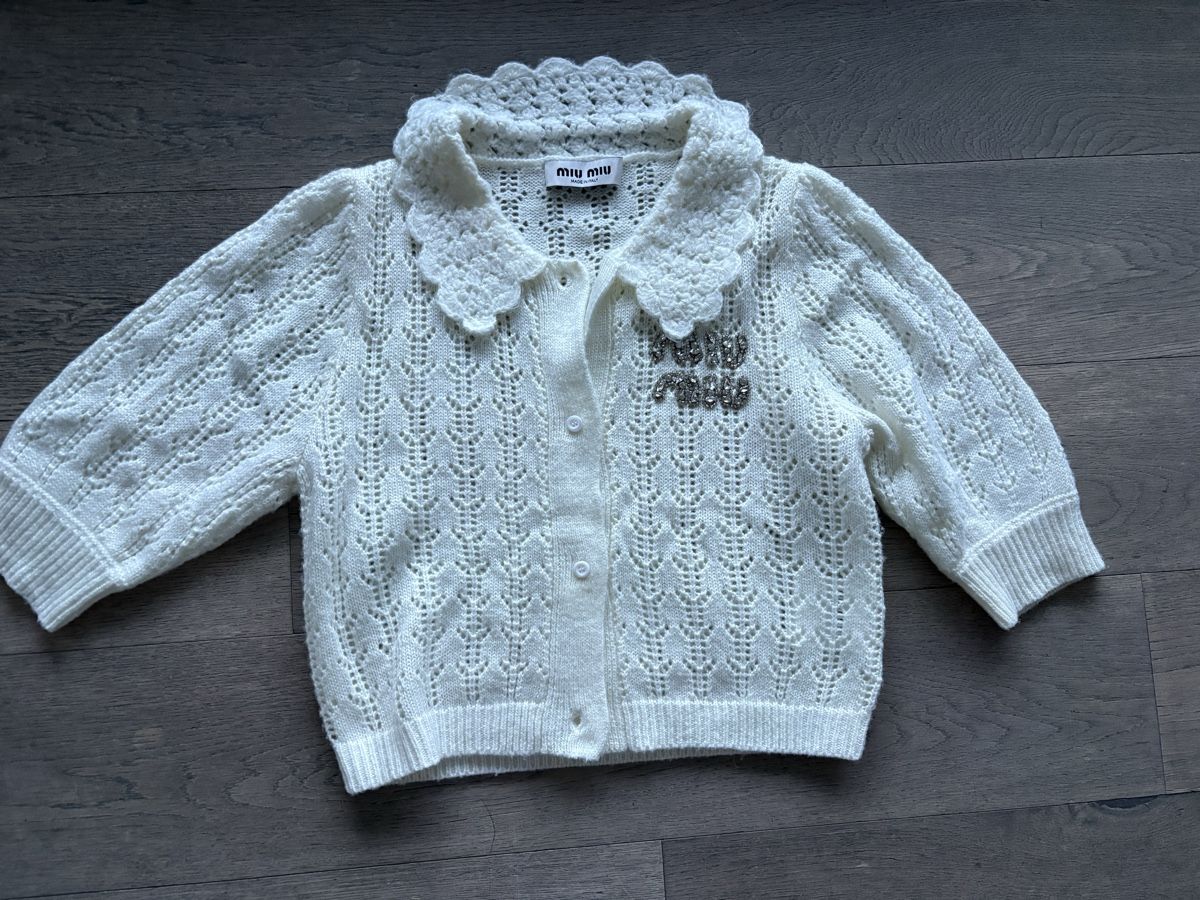 Miu Miu Top: Wool Miu Miu White Knit Top – Usato da Nyon venduto da My_wardrobe 4
