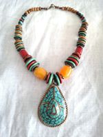 Collier statement bohème ethnique vintage