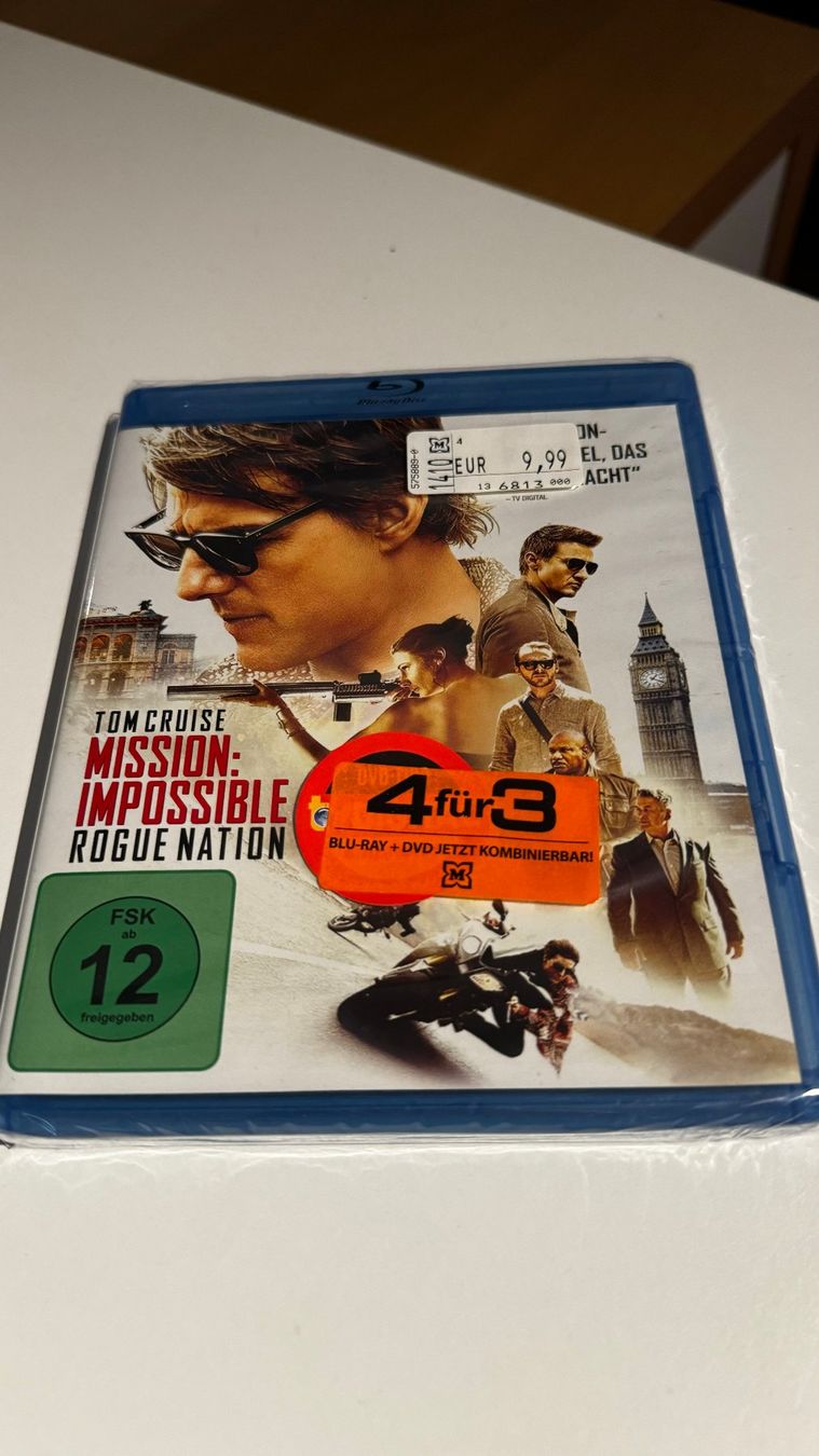 Tutti i DVDs: Mission Impossible: Rogue Nation (Blu-Ray) – Nuovo e nell'imballaggio originale da Baar venduto da mwl_5zdb