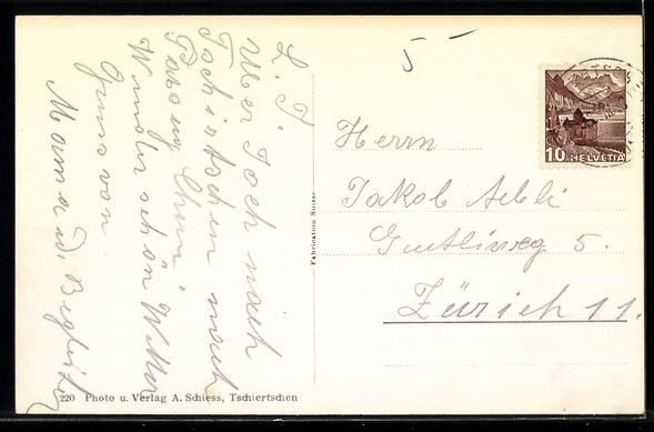 Cartoline postali: Tschiertschen-Praden, Jochalp, Berg- und – Usato da Berlin venduto da bartko-reher 1