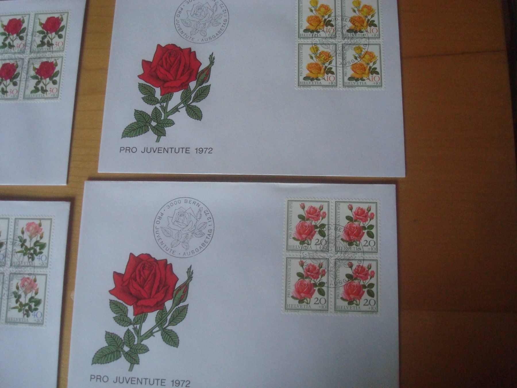 Alle Briefmarken: PJ 1972 FDC Serie einzeln und 4er – Gebraucht aus Gordola von Polentaefung 2